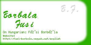 borbala fusi business card